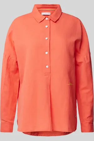 Frieda & Freddies Leinenbluse mit Label-Stitching in , Größe 36