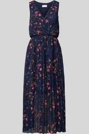 Apricot Midikleid mit floralem Muster in , Größe L