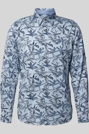 TOM TAILOR Regular Fit Freizeithemd mit Allover-Muster in , Größe M