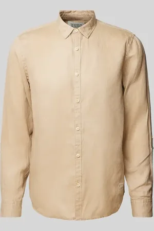 Scotch&Soda Regular Fit Leinenhemd mit Label-Stitching in , Größe M
