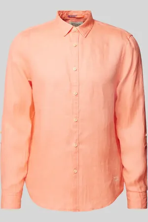 Scotch&Soda Regular Fit Leinenhemd mit Label-Stitching in , Größe M