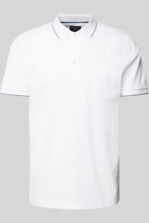 Olymp Slim Fit Poloshirt aus reiner Baumwolle mit Logo-Stitching in , Größe M