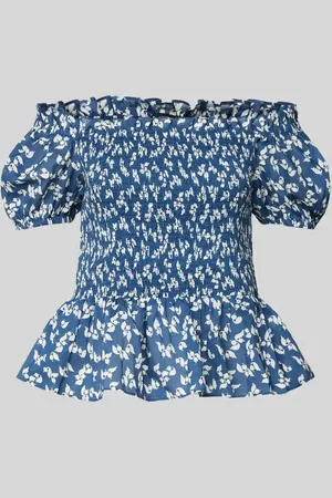 Ralph Lauren Off-Shoulder-Bluse mit Smok-Details Modell 