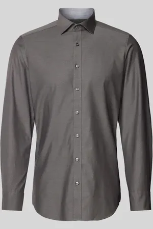 Olymp Slim Fit Businesshemd aus Uni Struktur Modell 