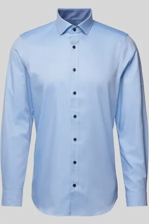 Olymp Slim Fit Businesshemd aus Uni Struktur Modell 