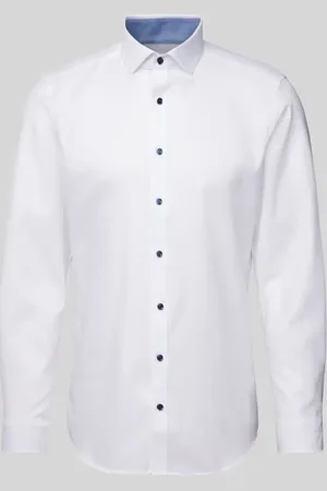 Olymp Slim Fit Businesshemd aus Uni Struktur Modell 