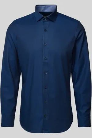 Olymp Slim Fit Businesshemd aus Uni Struktur Modell 