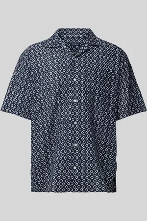 McNeal Tailored Fit Leinenhemd mit Allover-Muster in , Größe M