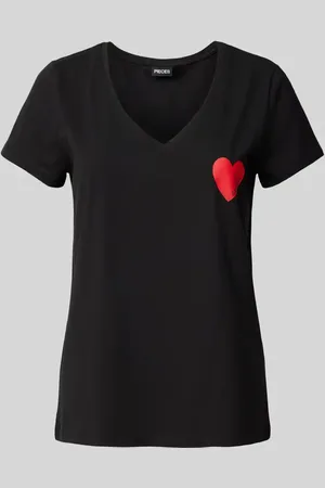Pieces® T-Shirt mit Motiv- und Statement-Print in , Größe XS