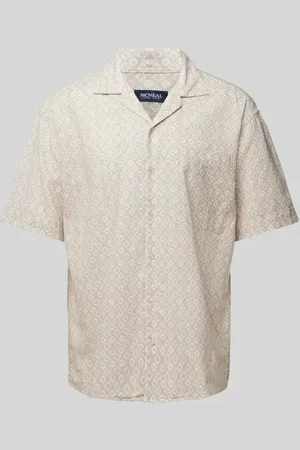 McNeal Tailored Fit Leinenhemd mit Allover-Muster in , Größe M
