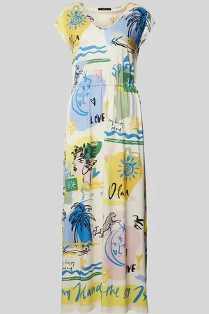 Oui Maxikleid mit Allover-Muster in , Größe 36