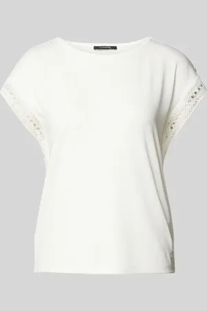 Comma, T-Shirt mit Lochstickerei in , Größe 38