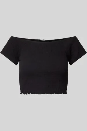VERO MODA Cropped Off-Shoulder-Top mit Strukturmuster Modell 