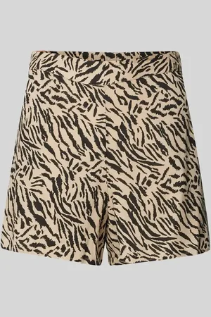 Pieces® High Waist Shorts aus Viskose mit Allover-Muster Modell 