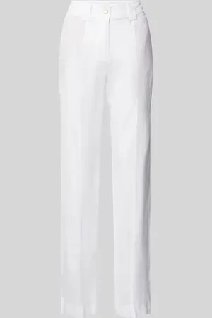 QS by s.Oliver Wide Leg Leinenhose mit fixierten Bügelfalten in , Größe 40