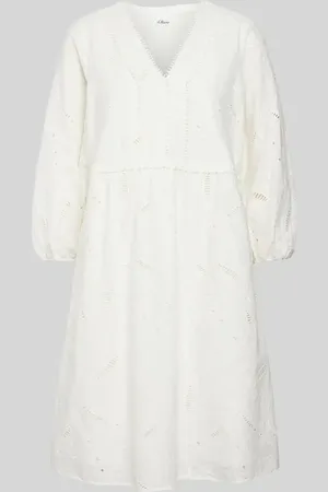 QS by s.Oliver Knielanges Kleid mit Lochstickerei in , Größe 34
