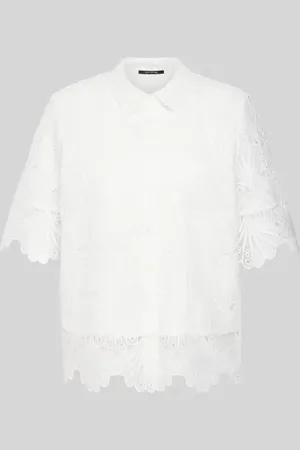Comma, Bluse mit Spitzenbesatz in , Größe 36