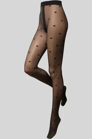 Camano Strumpfhose mit Motiv-Stitching in , Größe S