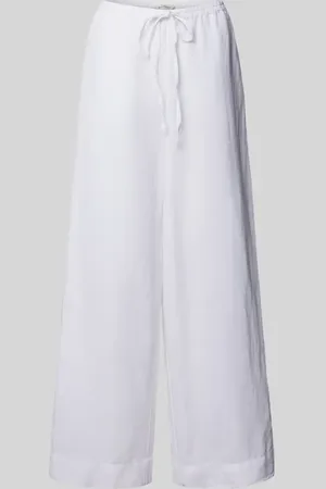 MSCH Wide Leg Leinenhose mit elastischem Bund Modell 