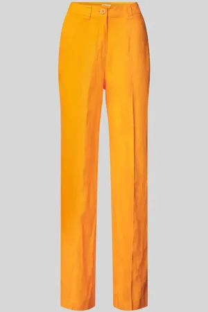 QS by s.Oliver Wide Leg Leinenhose mit fixierten Bügelfalten in , Größe 36