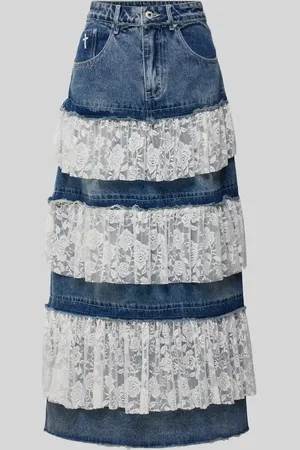 The Ragged Priest Jeansrock mit Spitzenbesatz Modell 