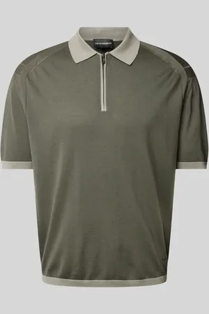 Emporio Armani Regular Fit Poloshirt mit Reißverschluss in , Größe L