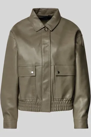 VERO MODA Vintage Lederjacke mit elastischen Bund in , Größe M