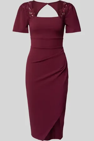 Lipsy London Knielanges Cocktailkleid mit Raffungen in , Größe 34