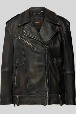 HUGO BOSS Lederjacke mit Reverskragen Modell 
