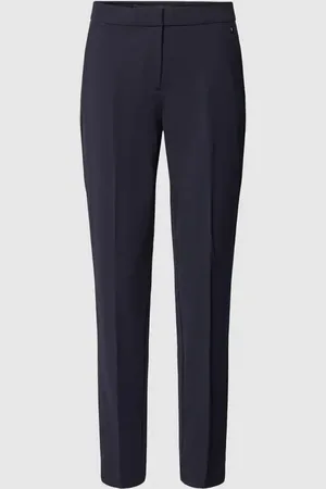 Comma, Slim Fit Stoffhose aus Viskose-Mix mit Logo-Applikation in , Größe 34