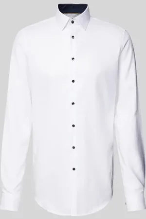 Jake*s Slim Fit Business-Hemd aus Two Ply mit extra langem Arm in , Größe 43/44