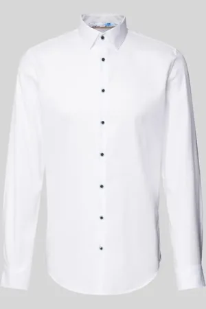Jake*s Slim Fit Business-Hemd aus Two Ply mit Kentkragen in , Größe 37/38
