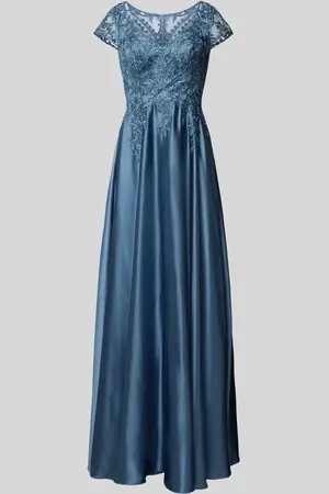 Luxuar Tailliertes Abendkleid mit Spitzen- und Ziersteinbesatz in , Größe 36