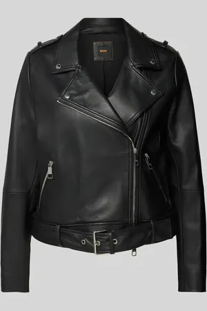 HUGO BOSS Lederjacke mit Reißverschlusstaschen Modell 