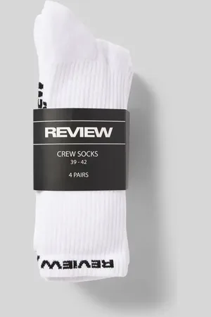 Review Socken mit Label-Print im 4er-Pack in , Größe 39/42