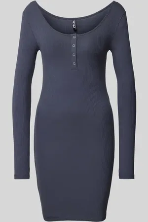 Pieces® Minikleid mit U-Ausschnitt in Ripp-Optik in , Größe XS