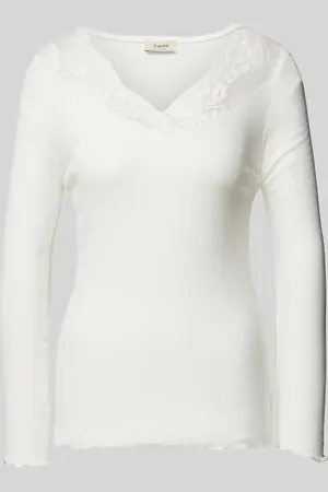 FRANSA Longsleeve mit Spitzenbesatz Modell 