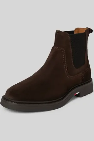 Tommy Hilfiger Lederboots mit elastischem Einsatz in , Größe 41