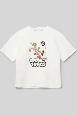 MANGO T-Shirt mit geripptem Rundhalsausschnitt in , Größe 128