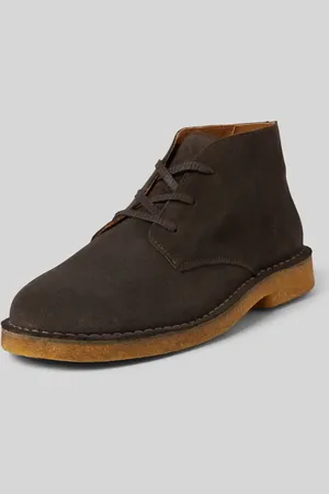 SELECTED Lederschnürschuhe mit Ziernähten Modell 