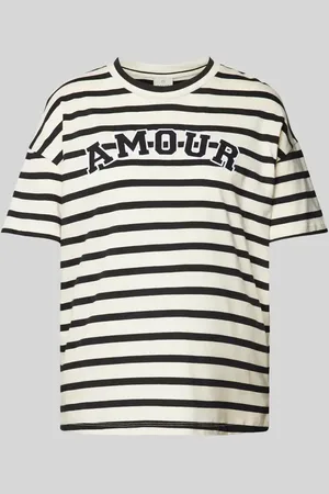 Kaffe Oversized T-Shirt mit geripptem Rundhalsausschnitt Modell 