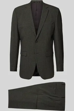 SELECTED Slim Fit Anzug mit fein strukturiertem Muster Modell 