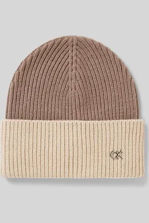 Calvin Klein Beanie in Two-Tone-Machart aus Wolle-Kaschmir-Mix in , Größe 1