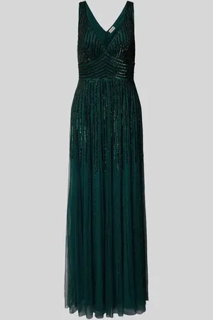Lace & Beads Abendkleid mit tiefem V-Ausschnitt in , Größe XXS