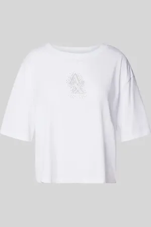 Armani Exchange Cropped T-Shirt mit Label-Print in , Größe XS