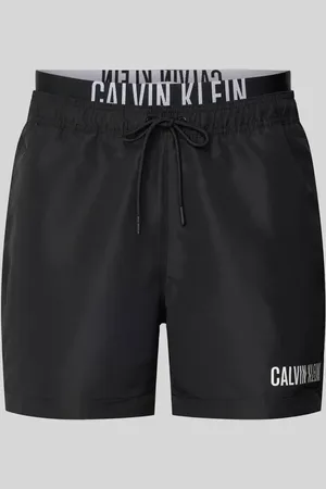 Calvin Klein Regular Fit Badeshorts mit Label-Print in , Größe S