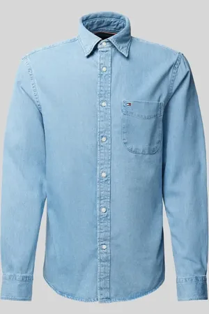 Tommy Hilfiger Regular Fit Jeanshemd mit Logo-Stitching in , Größe XL