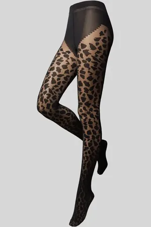 JOOP! Eng anliegende Strumpfhose mit Leopardenmuster in , Größe 36-38