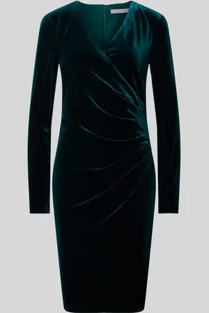 Christian Berg Knielanges Cocktailkleid in Wickel-Optik in , Größe 34
