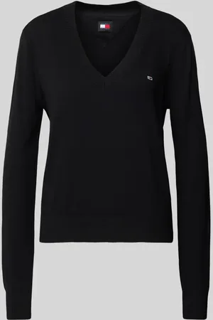 Tommy Hilfiger Pullover mit V-Ausschnitt und Logo-Stitching in , Größe XS